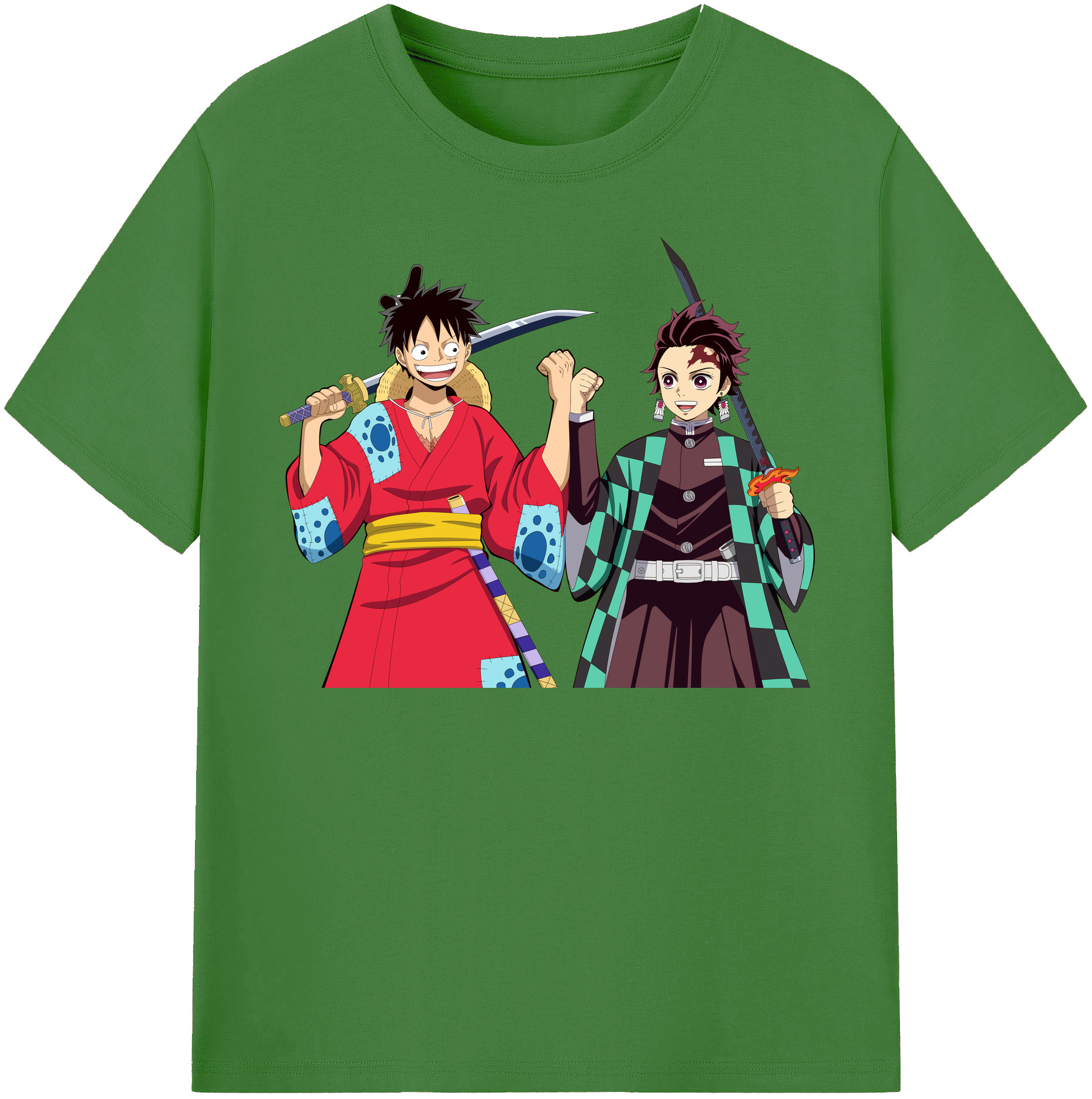 （画像用） 鬼滅の刃 竈門 炭治郎／かまど たんじろう Kamado Tanjirou レディースカジュアルプリントTシャツ（綿100％）